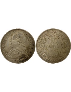 Etat Pontifical Pie IX 10 soldi Argent 1867 R Rome