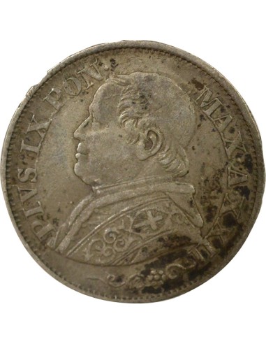Etat Pontifical Pie IX 10 soldi Argent 1867 R Rome