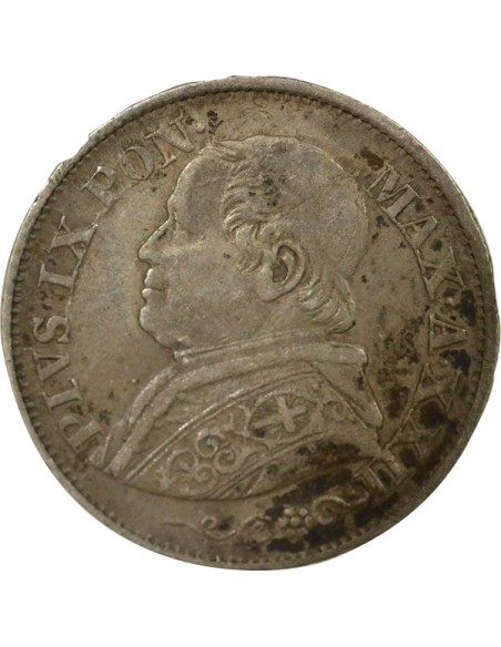 Etat Pontifical Pie IX 10 soldi Argent 1867 R Rome