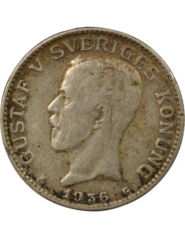Roi de Suède 1 krona Argent 1936 Kungsholmen