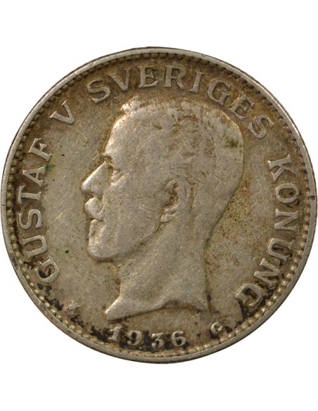Roi de Suède 1 krona Argent 1936 Kungsholmen
