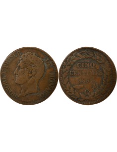 Monaco Honoré V Petite Tête 5 centimes Bronze 1837 M Monaco