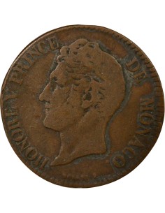 Monaco Honoré V Petite Tête 5 centimes Bronze 1837 M Monaco 2