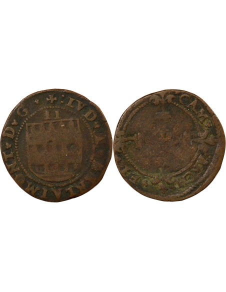France (Evêché de Cambrai) Jean de Montfort 1 denier Billon 1570-1596 Cambrai