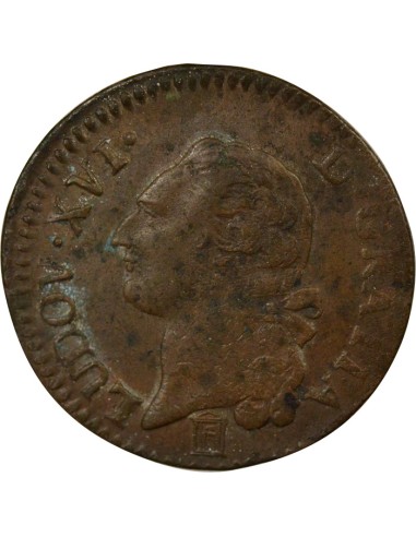 Louis XVI A l'Ecu 1 sol Cuivre 1785 K Bordeaux