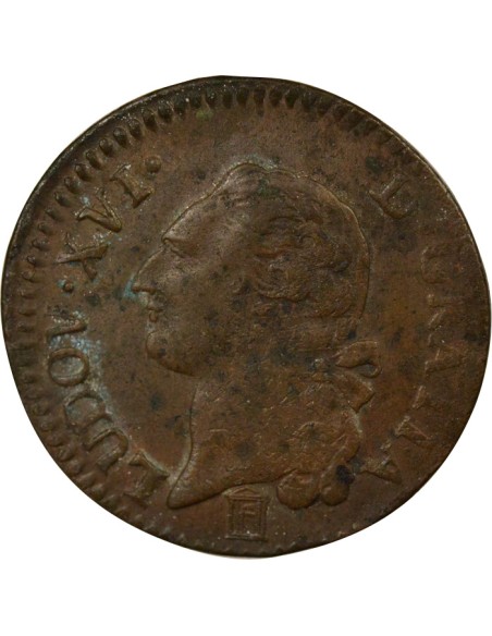 Louis XVI A l'Ecu 1 sol Cuivre 1785 K Bordeaux