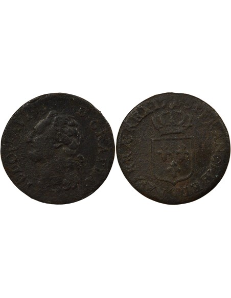 Louis XVI A l'Ecu 1/2 sol Cuivre 1785 T Nantes