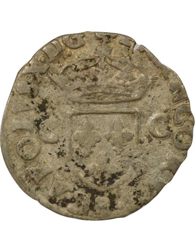 Charles X Cardinal de Bourbon Aux Deux C 1 douzain Billon 1593 B Rouen