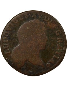 Louis XV Au Buste Enfantin 1/2 sol Cuivre 1722 K Bordeaux 2