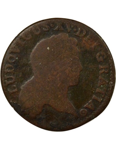 Louis XV Au Buste Enfantin 1/2 sol Cuivre 1722 K Bordeaux