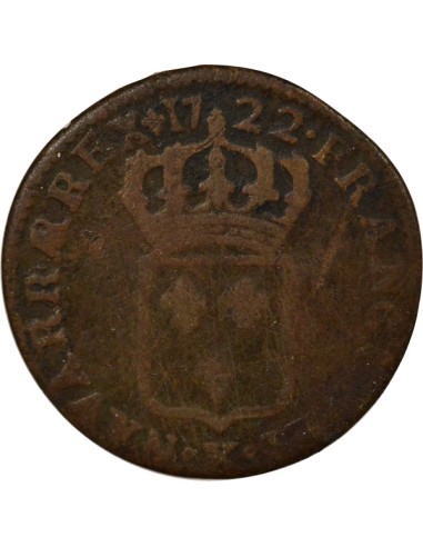 Louis XV Au Buste Enfantin 1/2 sol Cuivre 1722 K Bordeaux