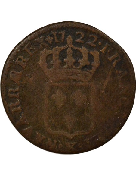 Louis XV Au Buste Enfantin 1/2 sol Cuivre 1722 K Bordeaux