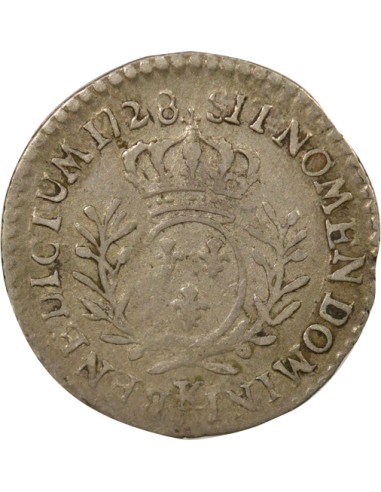 Louis XV au Buste habillé 1/20 ecu Argent 1728 K Bordeaux