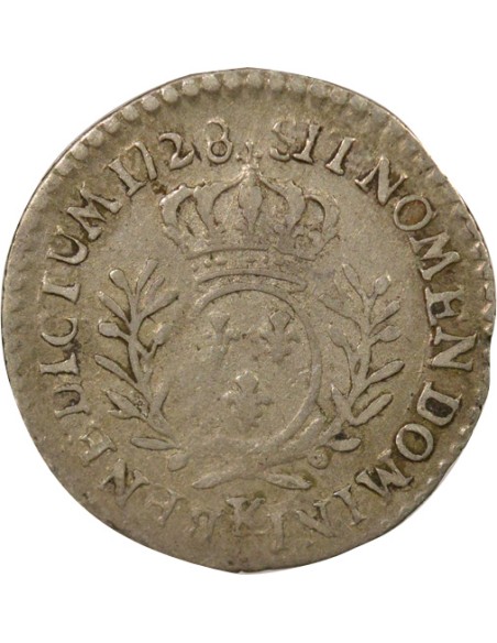 Louis XV au Buste habillé 1/20 ecu Argent 1728 K Bordeaux