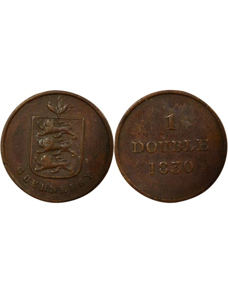 Guernesey 1 double Cuivre 1830 Londres