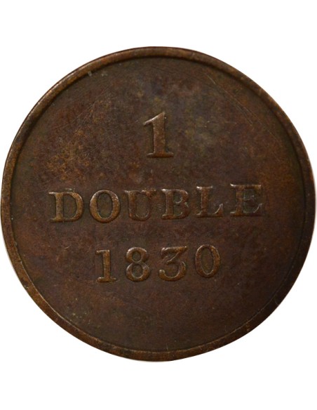 Guernesey 1 double Cuivre 1830 Londres