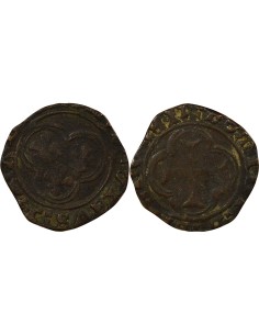 Louis XI 2e Type 1 double tournois Billon 1476-1483