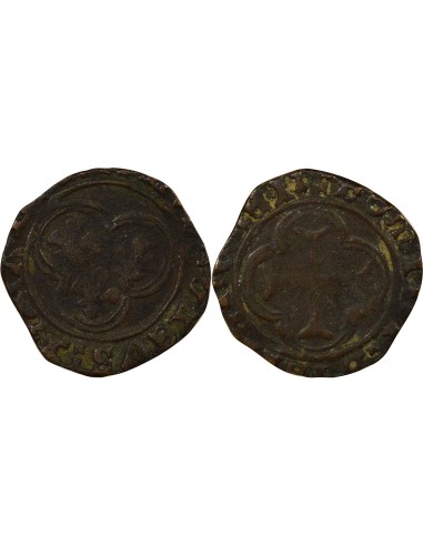 Louis XI 2e Type 1 double tournois Billon 1476-1483