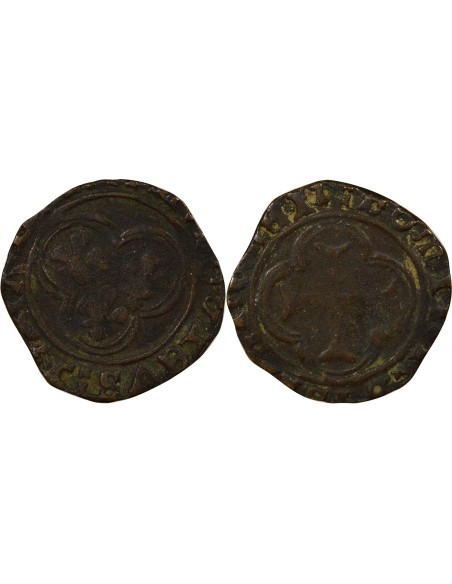 Louis XI 2e Type 1 double tournois Billon 1476-1483
