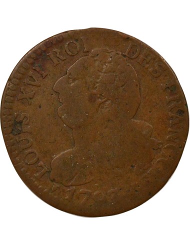 Louis XVI Au Faisceau 6 denier Cuivre 1793 K Bordeaux