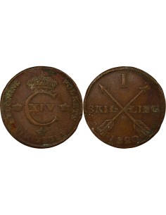 Suède Karl XIV Johan 1 skilling Cuivre 1820