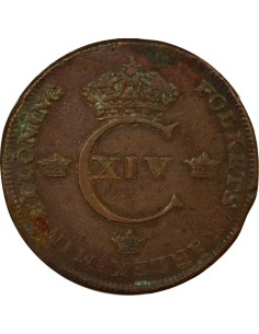 Suède Karl XIV Johan 1 skilling Cuivre 1820 2