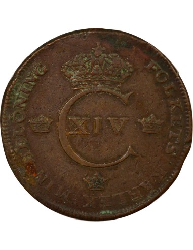 Suède Karl XIV Johan 1 skilling Cuivre 1820