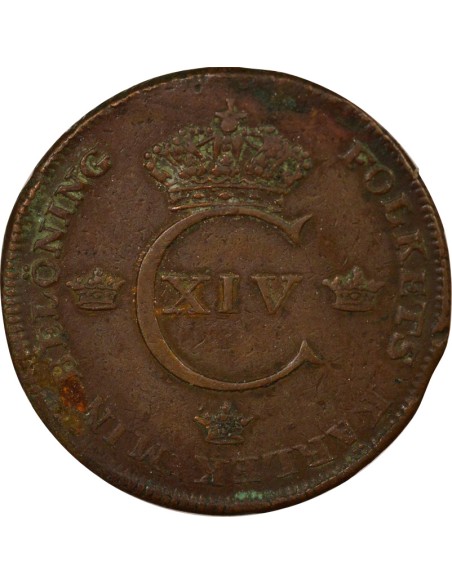 Suède Karl XIV Johan 1 skilling Cuivre 1820