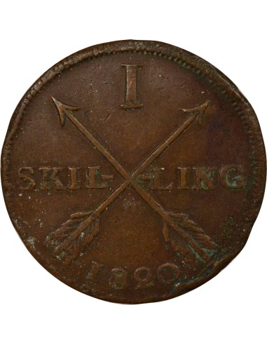 Suède Karl XIV Johan 1 skilling Cuivre 1820