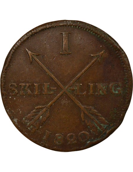 Suède Karl XIV Johan 1 skilling Cuivre 1820