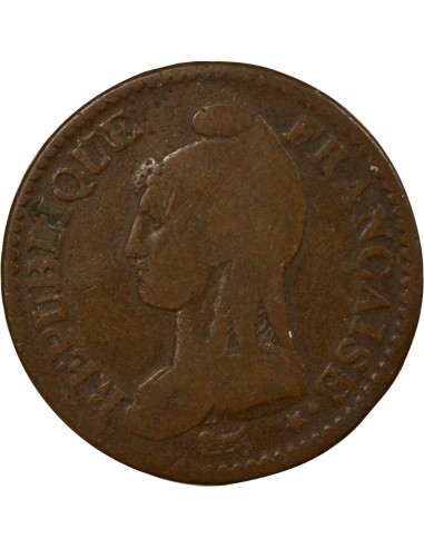 Modification du 2 Décimes 1 décime Cuivre An 4 A - Paris