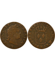 Louis XV à la Vieille Tête 1 sol Cuivre 1771 S Troyes