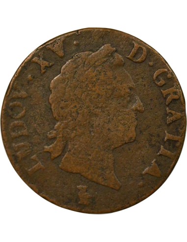 Louis XV à la Vieille Tête 1 sol Cuivre 1771 S Troyes