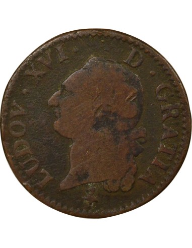 Louis XVI A l'Ecu 1 sol Cuivre 1791 A - Paris