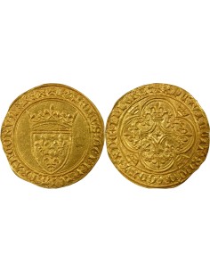 Charles VI 5e Emission 1 ecu d'or à la couronne Or 1411-1419 A Paris