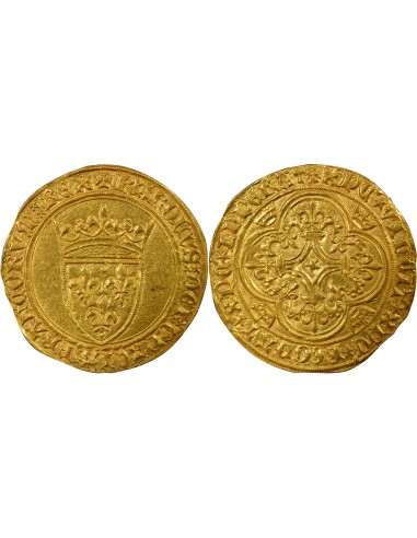 Charles VI 5e Emission 1 ecu d'or à la couronne Or 1411-1419 A Paris