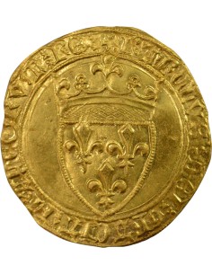 Charles VII 1er Emission 1 ecu d'or à la couronne Or 1423 Villeneuve les Avignon 2