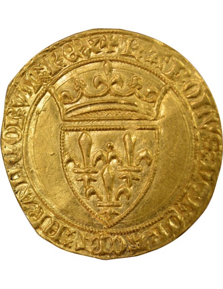 4e Emission 1 ecu d'or à la couronne Or 1394-1411 B Rouen