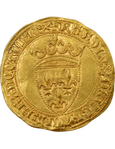 3e Emission 1 ecu d'or à la couronne Or 1389-1394 Romans