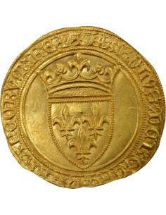 Charles VI A la Couronne 1 ecu d'or à la couronne Or 1394-1419 A Paris 2