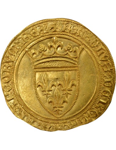 Charles VI A la Couronne 1 ecu d'or à la couronne Or 1394-1419 A Paris