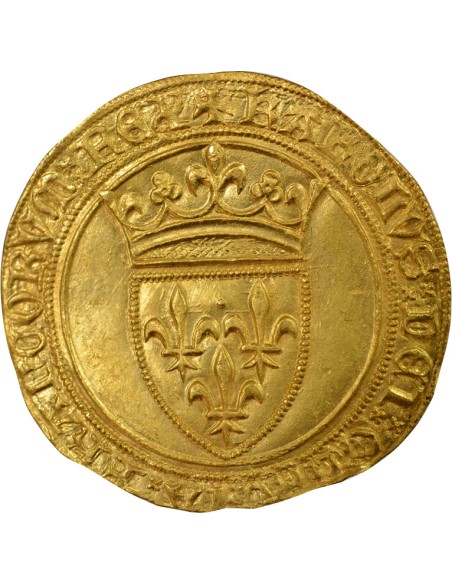Charles VI A la Couronne 1 ecu d'or à la couronne Or 1394-1419 A Paris