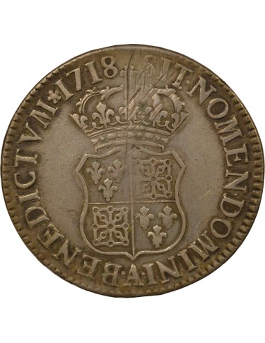 Louis XV De Navarre 1 écu Argent 1718 A - Paris
