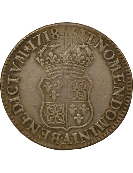 Louis XV De Navarre 1 écu Argent 1718 A - Paris