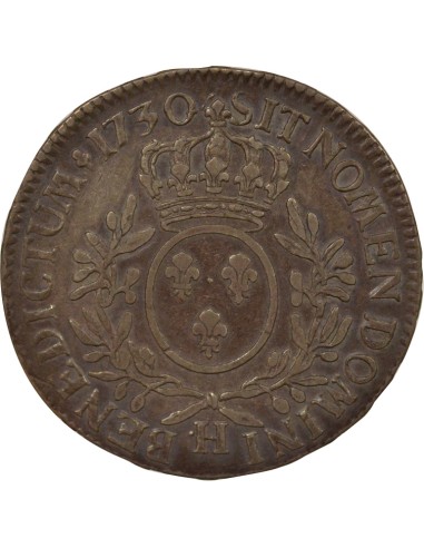 Louis XV Au Buste Habillé 1 écu Argent 1730 H La Rochelle