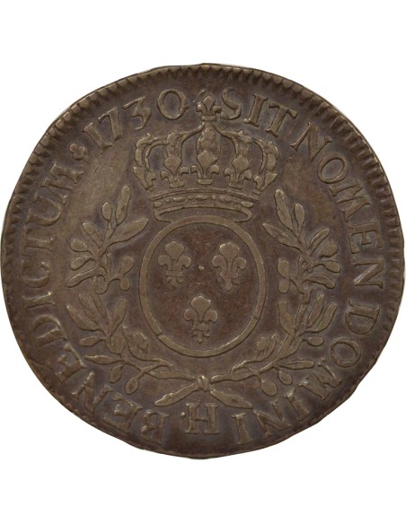 Louis XV Au Buste Habillé 1 écu Argent 1730 H La Rochelle