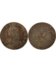 Louis XV Au Buste Habillé 1 écu Argent 1739 H La Rochelle