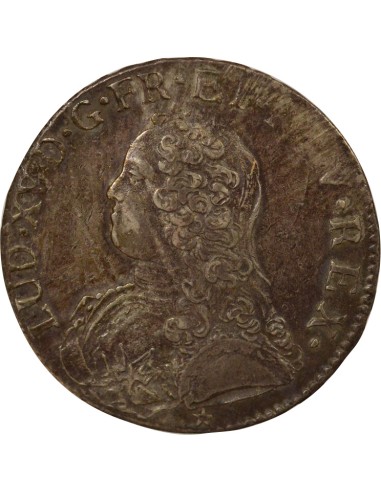 Louis XV Au Buste Habillé 1 écu Argent 1739 H La Rochelle