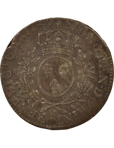 Louis XV Au Buste Habillé 1 écu Argent 1739 H La Rochelle
