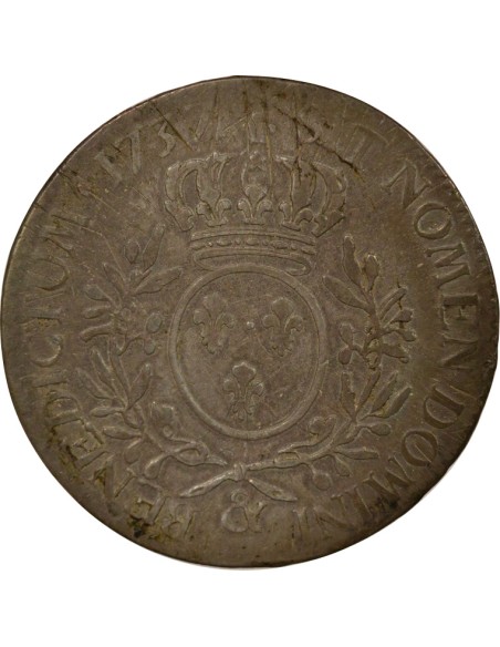 Louis XV Au Buste Habillé 1 écu Argent 1737 & Aix-en-Provence